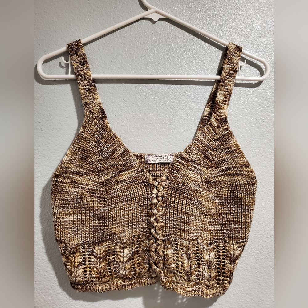 Womens Jolie & Joy Crochet Womens Bralette Top Brown L